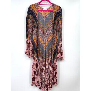 Umgee Kimono‎ Colorful Festival Boho Floral  Bell Sleeve Long Size large long li